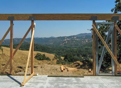 Framing for a straw bale house