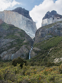 Cuernos del Paine waterfall, Chile