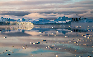 Dawn in the icefields near Ilulissat