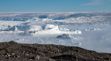 Five-mile-wide front of the Jakobshavn Glacier