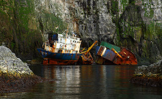 Shipwreck on Bear Island in the Barents Sea